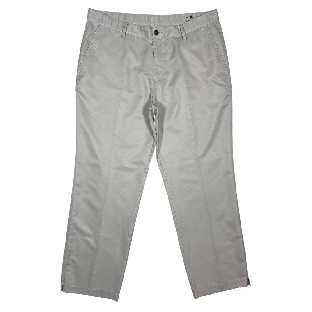 ADIDAS CLIMALITE Golf Pants Men 38x32 Light Khaki Performance Stretch Flat Front